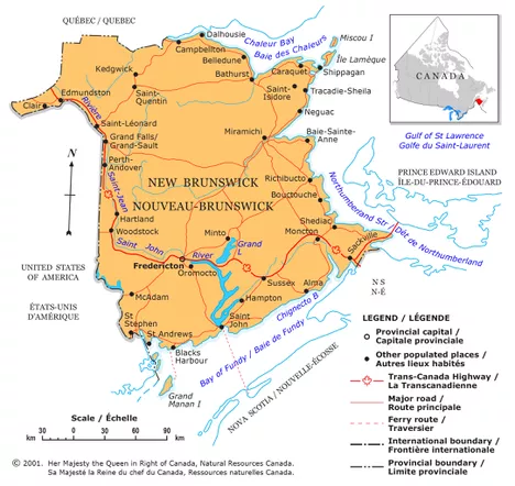 New Brunswick map