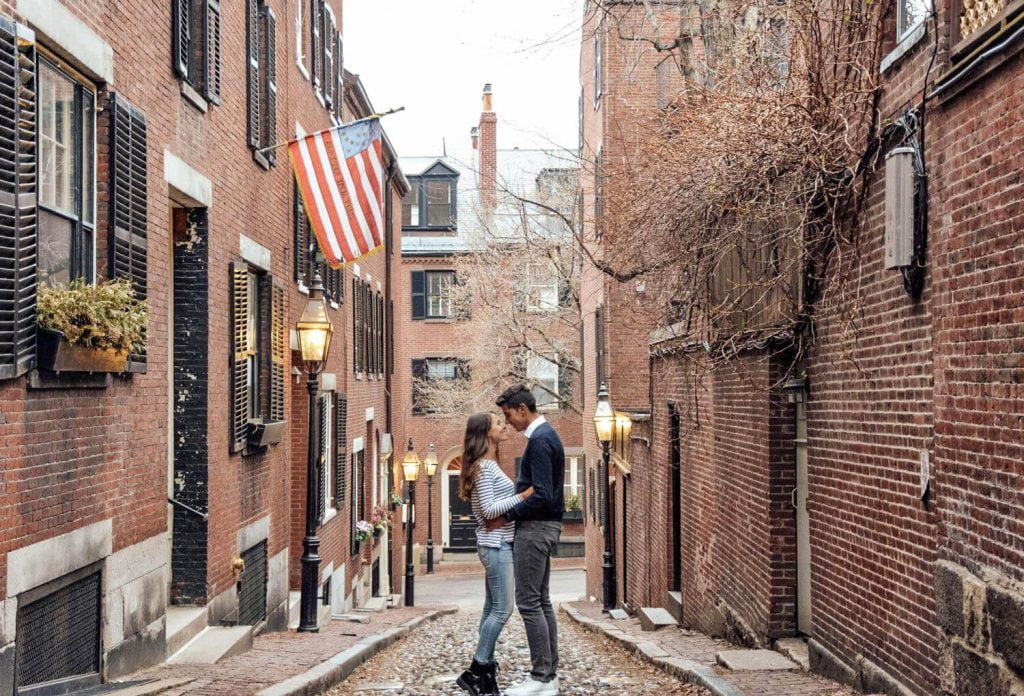 The historic Beacon Hill neighborhood, one of the most beautiful areas of Boston